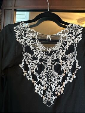 Midnight Hour Black long sleeved top with lace details